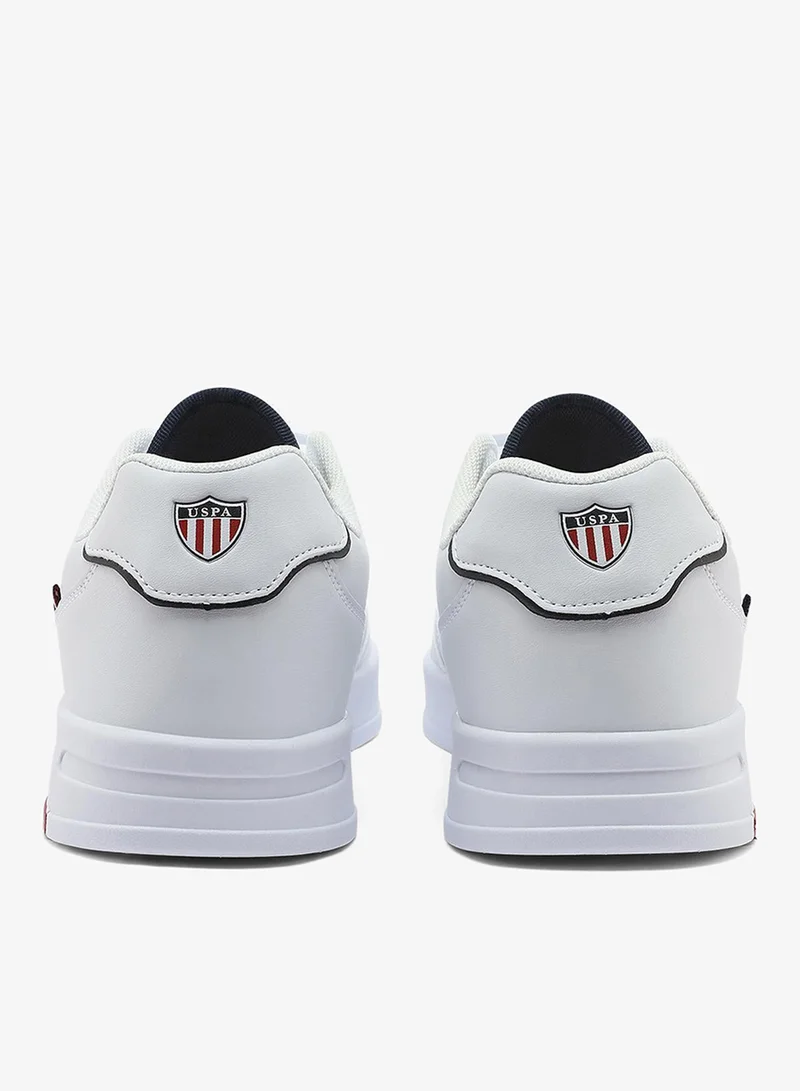 U.S. Polo Assn. white Men's White Stylish Low-Top Casual Sneakers - Durable Lace-Up Design with Comfort Cushioned Sole for Everyday Active Wear for Men | Best Price UAE